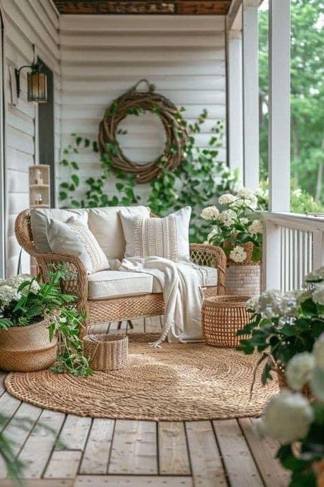 Small Front Patio, Front Veranda, Pretty Porches, Summer Front Porch Decor, Front Verandah, Porch Styles, Cottage Porch, Front Porch Design, Country Porch