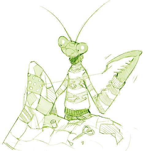 baruyon Mantis Religiosa, Bug Art, Animal Character, Praying Mantis, Arte Inspo, Wow Art, Bugs And Insects, Character Designs, Winter Clothes