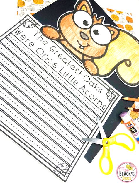 Squirrel Craft and Bulletin Board | Mrs. Black's Bees Squirrel Crafts, Squirrel Craft, Patterning Kindergarten, Name Practice, Classroom Anchor Charts, Black Bee, New Year's Resolution, A Squirrel, Anchor Charts