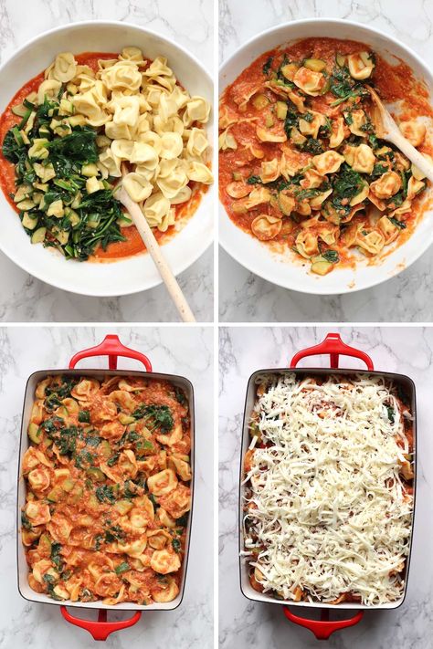 Baked Tortellini With Vegetables, Healthy Baked Tortellini, Baked Cheese Tortellini Recipes, Tortellini Baked Casserole, Tortellini Pasta Bake, Baked Cheese Tortellini, Baked Tortellini Recipes, Caserole Recipes, Baked Tortellini Casserole