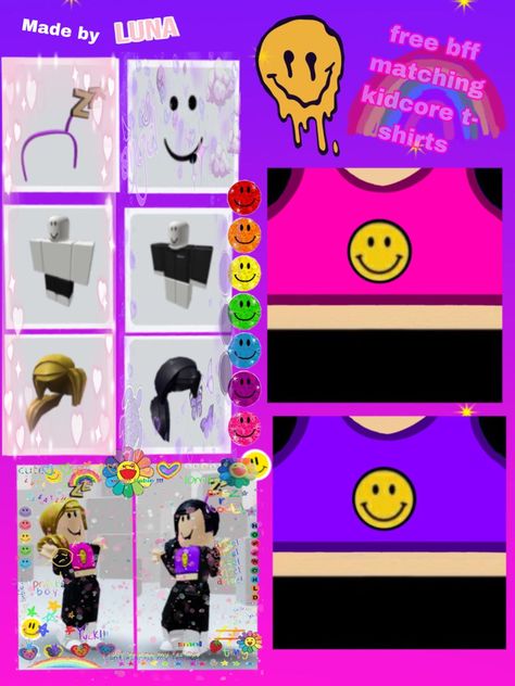 Roblox T Shirt Matching, Bff Tshirts, Tshirt Roblox, Roblox Tshirts, Bff Christmas, Bff Matching Outfits, Cute Black Shirts, Roblox T Shirt, Bff Shirts