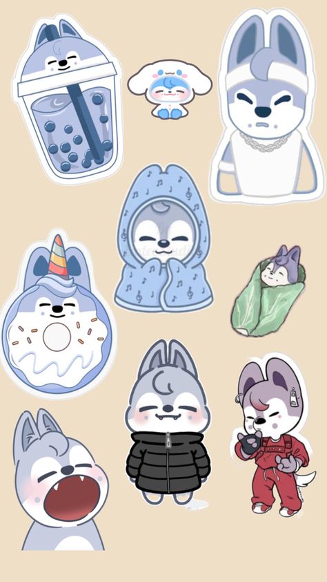 Wolf Chan, Gif Terror, Kids Zoo, Iphone Stickers, Kpop Diy, Pop Stickers, Kpop Drawings, Little Doodles, Chris Chan