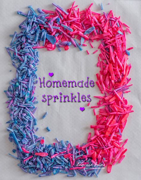 Sprinkles Diy, Dye Free Sprinkles, Homemade Sprinkles, Natural Sprinkles, Diy Sprinkles, Sprinkles Recipe, Karo Syrup, Chocolate Candy Recipes, Diy Dye