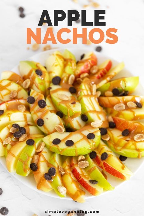 Nacho Apples, Vegan Apple Nachos, Apples Nachos, Apple Nachos Recipe, Nachos Ingredients, Apple Nachos, Vegan Nachos, Vegan White Chocolate, Vegan Blog