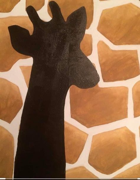 Girrafe Painting Easy, Giraffe Mosaic Patterns, Giraffe Wall Painting, Giraffe Silhouette Painting, Rainbow Giraffe Painting, Giraffe Silhouette, Giraffe Painting, Heart Painting, Easy Canvas Painting