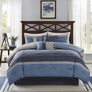 Bedroom Decor Navy Blue, Bedroom Decor Navy, Blue Comforter Sets, Blue Queen, Bed Comforter Sets, King Comforter Sets, King Pillows, Stylish Beds, Queen Comforter Sets