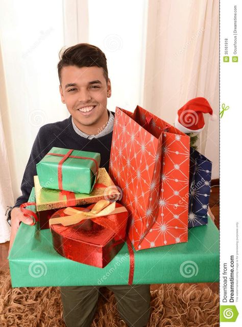 Giving A Gift Drawing Pose, Holding A Present Reference, Huge Pile Of Christmas Presents, Christmas Present Meme, Pose Practice, Xmas Wishlist, Logo Gallery, A Present, Handsome Man