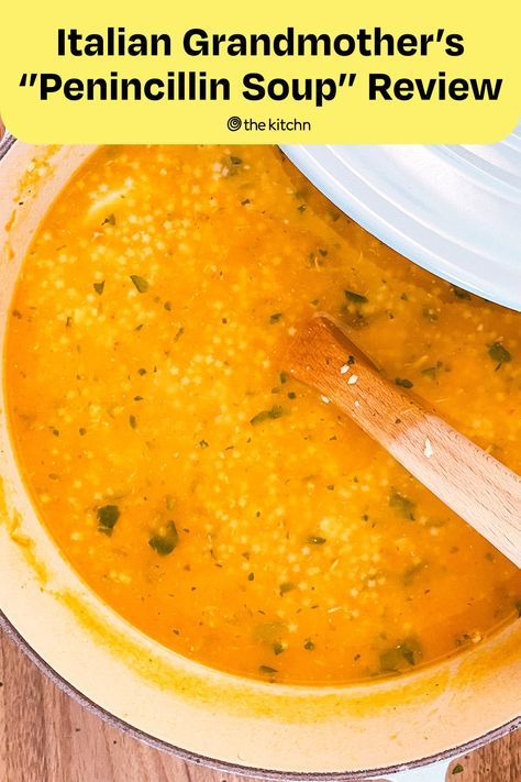 Registered Dietician Blair Ward’s nana’s Italian “Penicillin Soup” recipe is a great way to boost your immune system. Penicillin Soup, Soup For Sick, Italian Penicillin, Immunity Soup, Eat When Sick, Pastina Recipes, Pastina Soup, Stew Chicken Recipe, Italian Soup