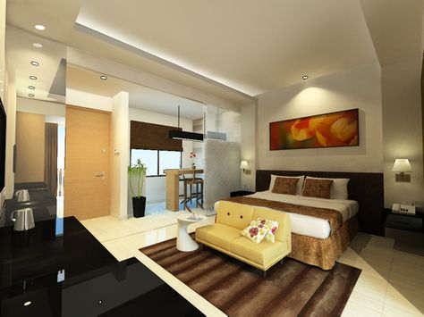 3D of Absolute Condotel, Samarinda.  Liviere - Interior Design & Research Condotel Interior, Condotel Design, Hotel Suite Bedroom, Suite Bedroom, Well Design, Hotel Suite, Home Stay, Design Research, Beach Condo