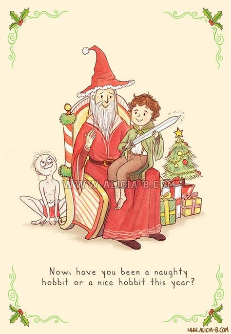 Lord Of The Rings Christmas. Nerdy Christmas, Christmas Tumblr, Geek Christmas, Star Wars Christmas, Geek Culture, Christmas Illustration, Christmas Quotes, Holiday Greetings, Tolkien