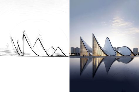 8 AI-powered sketch-to-image generators for designers - Parametric Architecture Mountain Architecture Concept, Parametric Architecture Concept, Best Portfolio Websites, Mountain Architecture, Magic Drawing, Semester 2, Futuristic Home, Pavilion Design, Conceptual Architecture