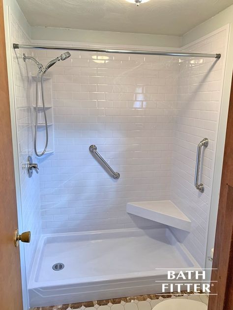 Bathfitters Showers, Bath Fitters Ideas Showers, Creative Airbnb, Shower Head And Faucet, Bathtub To Shower Conversion, New Bathtub, Cleaning Vinyl Siding, Bath Fitter, Bathroom Downstairs