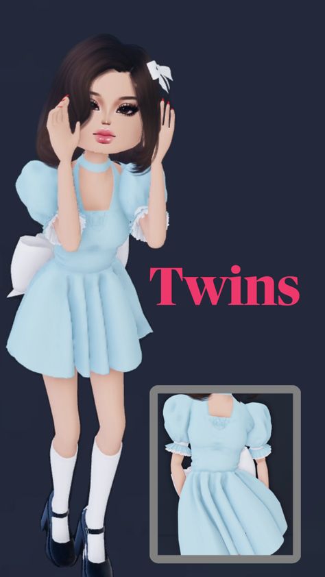 dress to impress Twins Dress To Impress, Misunderstood Dress To Impress, Influencer Dress To Impress, The Shining Twins, Dress Impress, Roblox Dress, Dti Hacks, Dti Ideas, Op Dress