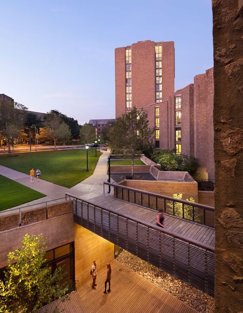 Morse & Ezra Stiles Colleges | Residence Hall Renovation | Yale University College Residence, Sunken Courtyard, Courtyard Lighting, Italy Villages, Sustainable Landscaping, Residence Hall, Hall Interior, Yale University, College Design