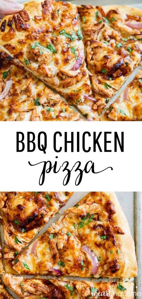 Bbq Chicken Pizza Recipe, Chicken Mozzarella, Barbecue Chicken Pizza, Easy Bbq Chicken, Resep Pizza, Chicken Pizza Recipes, Bbq Pizza, Pizza Fatta In Casa, Bbq Chicken Pizza