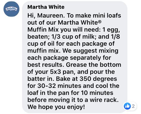 Banana bread using Martha White banana muffin mix Muffin Mix Banana Bread, Martha White Muffin Mix Banana Bread, Martha White Muffin Mix Mini Muffins, Martha White Muffin Mix Loaf, Martha White Mini Muffins, Muffin Mix Bread Loaf, Martha White Muffin Mix Bread Loaf, Martha White Muffin Mix Pancakes, Martha White Muffin Mix Recipes