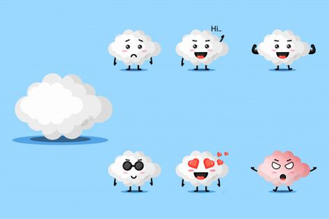 Cloud Mascot, World Teacher Day, Cute Cloud, Note Doodles, School Icon, Flat Icons Set, Doodle Images, Pastel Palette, Simple Cartoon