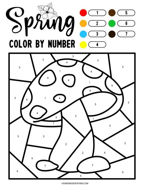 Spring Color By Number Printables Free Color By Number Printables, Spring Color By Number, Free Color By Number, Umbrella Coloring Page, Spring Math Activities, Bumble Bee Craft, Number Printables, Kites Craft, Sun Crafts