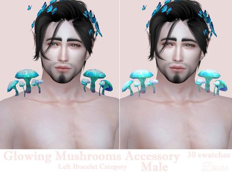 Sims 4 Dryad Cc, Sims 4 Mushroom Cc, Ts4 Patreon, Male Mermaid, Male Fairy, Glowing Mushrooms, Male Witch, Sims 4 Cas Mods, Sims Packs