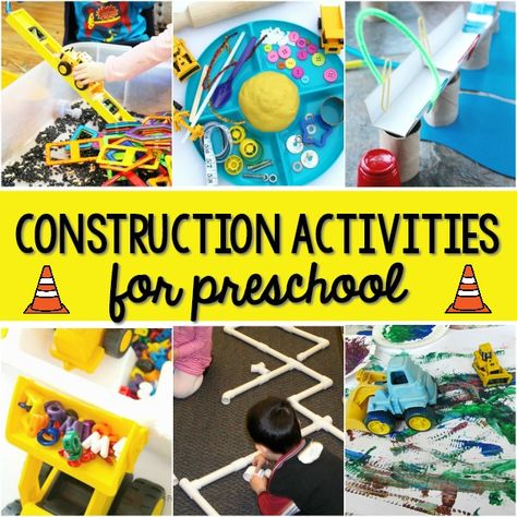 Activities for a Construction Theme - Pre-K Pages Pre K Building Theme Activities, Good Night Good Night Construction Site Activities, Preschool Construction Activities, Preschool Building Activities, Construction Preschool, Construction Activities Preschool, Preschool Building, Construction Theme Preschool, Pre K Lesson Plans