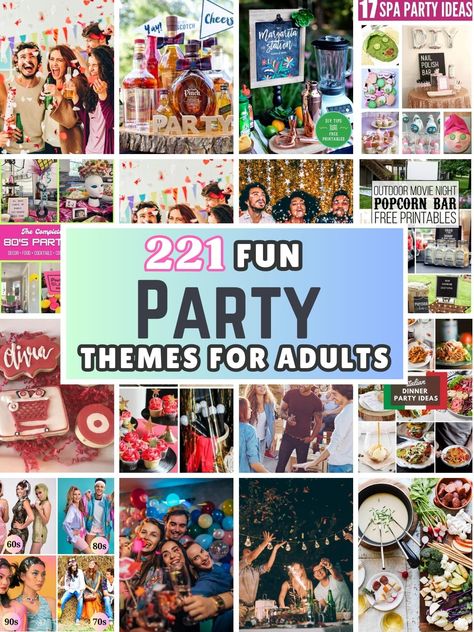 Are you searching for the perfect adult party themes to make your next gathering a hit? We’ve compiled a list of 221 fun and unique party themes for adults that will take your event to the next level. Whether you’re hosting a birthday bash, a holiday celebration, or just want to get together with friends, having a theme can transform your party into something truly special. Funny Party Themes, Party Themes For Adults, Adult Birthday Party Themes, Office Themed Party, Birthday Themes For Adults, Vegas Theme Party, Party Like Gatsby, Friends Talking, Unique Party Themes