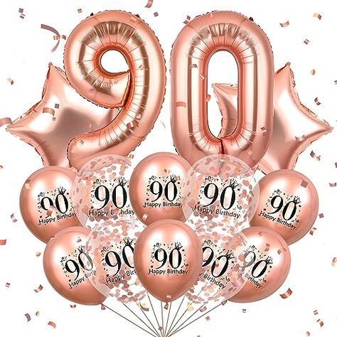 Rose Gold 90th Birthday Decorations 40 Inch Rose Gold Number 18 Foil Balloon Happy Birthday Star Latex Balloons 90th Birthday Confetti Balloons for Men Women Birthday Anniversary Party Supplies Balloons For Men, Happy Birthday Star, 90th Birthday Decorations, Balloon Happy Birthday, Birthday Confetti, Birthday Star, Happy Birth, Gold Number, Women Birthday