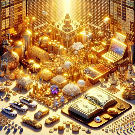 Experience boundless abundance enveloped in a radiant golden aura. This vision of wealth showcases assets from gold coins to real estate, luxury yachts to high-end jewelry. More than opulence, it's a visual testament of successful wealth manifestations. 

#WealthVisualization #ManifestAbundance #LuxuryLife #InvestmentSuccess #MoneyMindset #FinancialFreedom 

For wealth manifestation techniques, visit our link below. Symbols Of Wealth, Abundance Images, Golden Aura, Houses Mansions, Money Vision Board, Real Estate Luxury, Wealth Manifestation, Luxury Houses Mansions, Manifestation Techniques