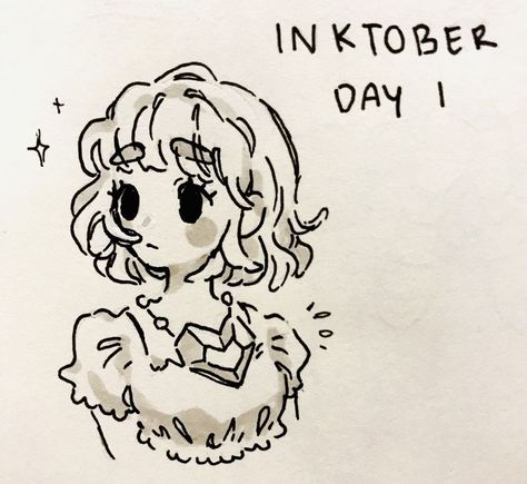 Inktober Tips, Excited Chibi, Good Luck Drawing, Excited Drawing, Luck Drawing, Myself Drawing, Inktober Drawings, Happy Birthday Art, Wish Me Luck