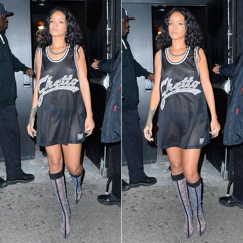 Rihanna wearing Joyrich Ghetto Bling Bling tank top as a dress, Fallon wet gold herringbone necklace♪ღ♪♪♪Rihanna♥✿♪ღ♪♪ღ♪ ♪ღ♪♪ღ♪Fashion Queen♪ღ♪♪ღ♪  ✿♪♪♪╰⊰✿♪♪♪╰⊰✿♪♪♪╰⊰✿♪♪♪╰⊰✿´ ♕♪♫ ♪♫ ♪♫ ♪♕♪♫ ♪♫ ♪♫♕ Rihanna Pictures, Gold Herringbone Necklace, Rihanna Fashion, Looks Rihanna, Rihanna Outfits, Good Girl Gone Bad, Met Ball, Rihanna Style, Fashion Journals