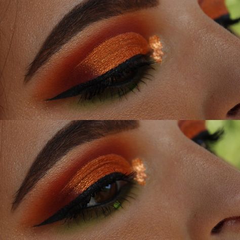 Morphe 350 Supernatural Glow Looks, Morphe Boss Mood Palette Looks, Copper Eye Makeup, Morphe 350, Copper Fall, Fall Eyeshadow, Make Up Inspo, Trendy Makeup, Eyeshadow Tutorial