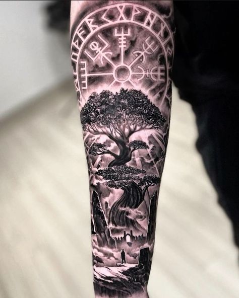 Pretty Skull Tattoos, Viking Tattoos For Men, Him And Her Tattoos, Viking Warrior Tattoos, Warrior Tattoo Sleeve, Valkyrie Tattoo, Viking Tattoo Sleeve, Realistic Tattoo Sleeve, Warrior Tattoos