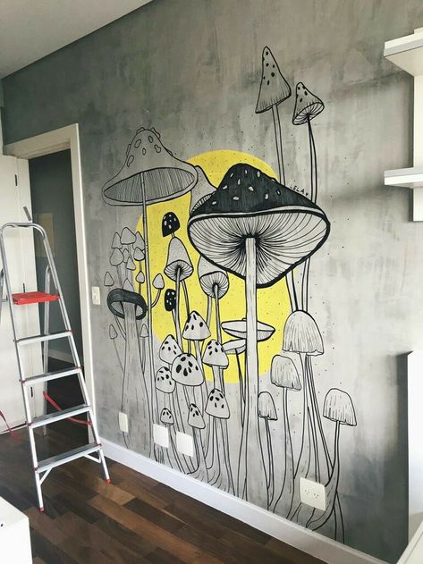 Pola Cat Dinding, Wall Murals Diy, Creative Wall Painting, Room Wall Painting, Hemma Diy, Bedroom Murals, Wall Painting Decor, Soyut Sanat Tabloları, Deco Originale