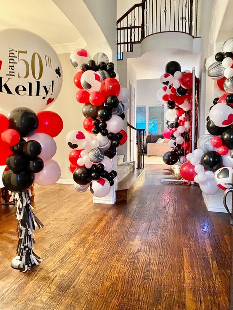 Poker Party Decor, Uga Graduation, Michael Jackson Party, 50th Birthday Balloons, Casino Party Decorations, Poker Party, Poker Night, Happy 50th, Casino Night