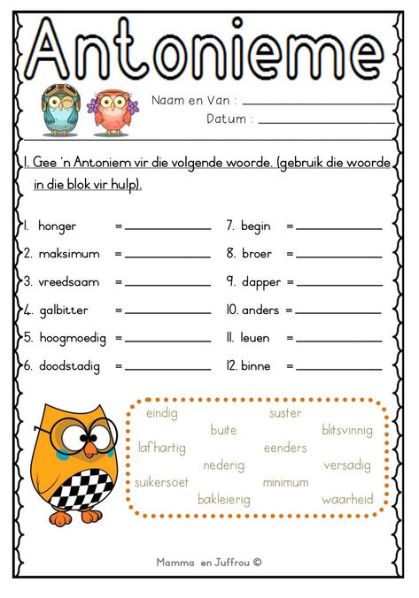 Afrikaans Worksheets, Learning Template, Afrikaans Language, Study Flashcards, Homeschool Crafts, Language Worksheets, Crafts Preschool, Powerful Inspirational Quotes, Teachers Diy