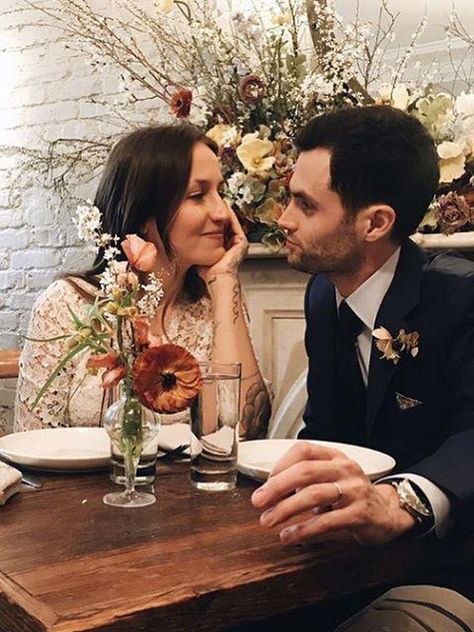 Penn Badgley and Domino Kirke's Wedding Photos Are Here — And They're a Boho Bride's Dream Simple White Lace Dress, Domino Kirke, Messi Y Antonella, Bohemian Chic Weddings, Dan Humphrey, Antonella Roccuzzo, Flower Crown Bride, Penn Badgley, Vegan Wedding