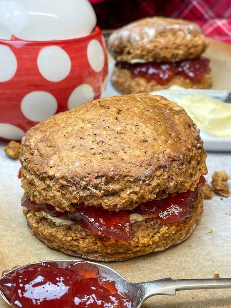 South African Scones Recipe, Treacle Scones, Authentic British Scones, Sultana Scones, Bbc Good Food Scones, Old Fashioned Cherries, British Scones, Cherry Scones, Cherry Bakewell