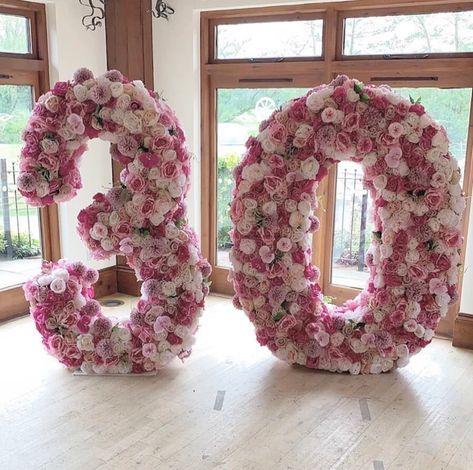 Flower Walls, 22nd Birthday, Flower Letters, Birthday Numbers, Floral Letters, 30th Birthday, Letters And Numbers, Flower Arrangement, Flower Wall