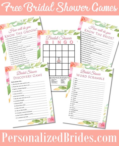 Free printable bridal shower games! Bridal Games Free Printables, Bridal Shower Games Funny Interactive Free, Free Printable Wedding Shower Games, Bridal Shower Printables Free, Printable Bridal Shower Games Free, Bridal Shower Bingo Printable Free, Wedding Shower Games Free Printables, Bridal Shower Games Free Printables, Free Printable Bridal Shower Games