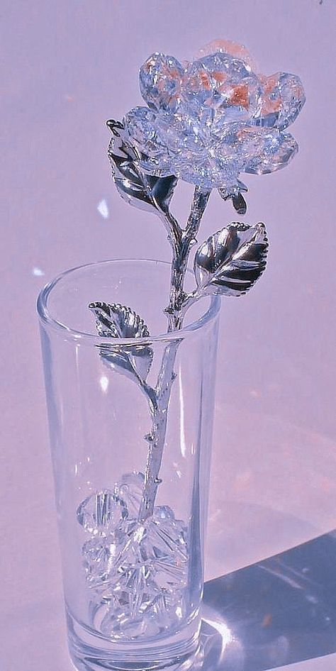 Diamond rose in glass cup Lavender Aesthetic Flower, Purple Aesthetic Lavender, Aesthetic Lavender, Lavender Aesthetic, Aesthetic Flower, Purple Aesthetic, Lavender, Purple, Glass