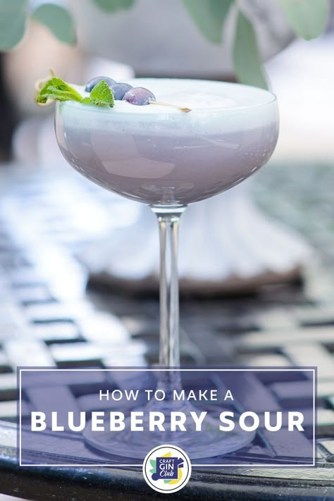 Blueberry Cocktail, Gin Sour, Phillip Schofield, Gin Cocktail Recipes, Craft Gin, Gin Drinks, Spring Cocktails, Sour Cocktail, Fancy Drinks