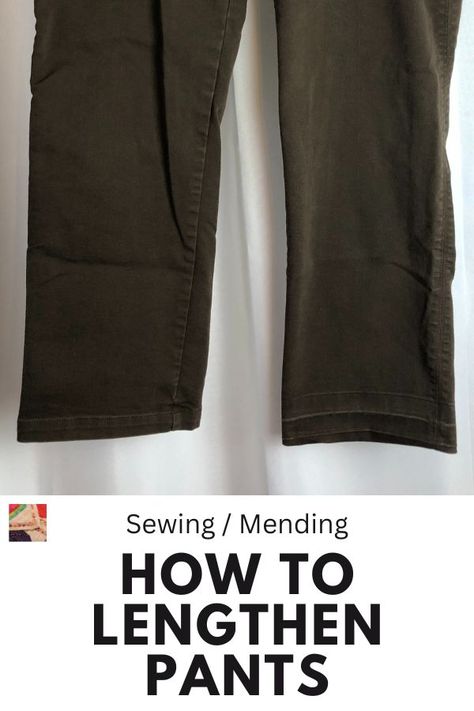 Pants too short? Extend their length by dropping the hem! Click for a full video & photo tutorial. How To Make Pants Longer, Make Pants Longer, Lengthen Pants, Making Pants, Video Photo, Fun Craft, Quilting Tips, Bias Tape, Sewing Skills