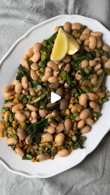 Natalia Rudin on Instagram: "The sweet and salty combo is one I will always be a stan for! This miso, greens, beans & sweetcorn salad is so simple and full of flavour, perfect for summer! 

Ingredients:
1 jar of butter beans 
400g tinned sweetcorn 
100g asparagus 
100g green beans 
100g tenderstem broccoli
Miso dressing:
1 garlic clove minced
1 heaped tbsp white miso
1 tsp sesame oil 
1 tbsp soya sauce 
1 tbsp rice wine vinegar 
1/2 tsp honey 
1/2 a lemon juiced. 

Method:
Fry the sweetcorn in olive oil until charred, then add in the diced greens. Sauté for another 5-10 minutes and then remove from the heat and add in the drained beans. In a separate bowl, mix together the dressing ingredients and pour over the warm salad. Mix well and serve with more lemon!" Natalia Rudin, Sweetcorn Salad, Aesthetic Cooking, Comforting Food, Tenderstem Broccoli, Warm Salad, Miso Dressing, White Miso, Soya Sauce