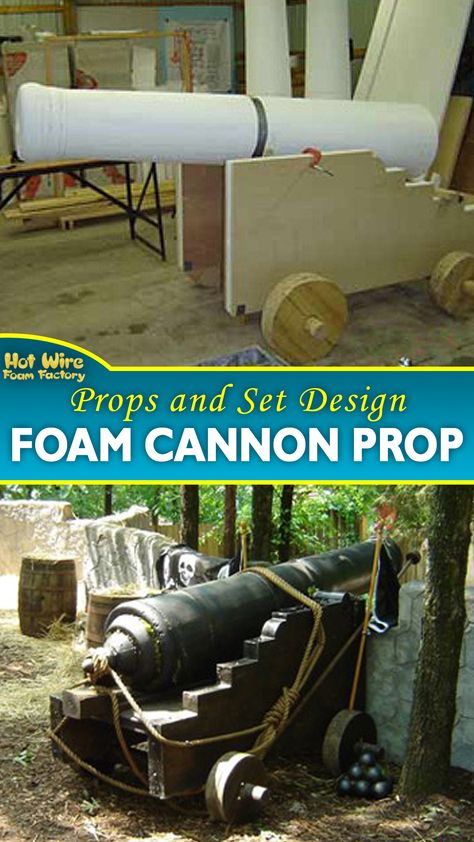 Pirate Canon Diy, Pirates Of The Caribbean Props, Diy Cannon Prop, Pirate Cannon Diy, Diy Cannon Pirate, Pirate Props Diy How To Make, Diy Canon Pirate, Pirates Of The Caribbean Decorations Diy, Diy Pirate Cannon