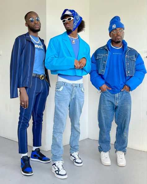 Blue Monochromatic Outfit Men, Monochromatic Outfit Casual, Monochrome Blue Outfit, Hbcu Aesthetic, Monochromatic Outfit Men, Monochrome Outfit Men, Blue Monochrome Outfit, Blue Monochromatic Outfit, Monochromatic Party