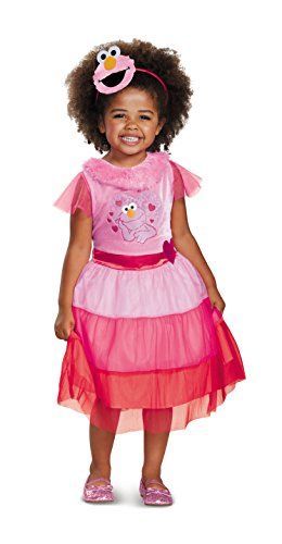 Elmo Dress Classic Costume, Pink, Medium (3T-4T) Best Halloween Costumes & Dresses USA Monster Fancy Dress, Elmo Outfit, Elmo Dress, Elmo Costume, Headband Costume, Dress Up Halloween, Sesame Street Elmo, Fancy Dress Up, Classic Girl