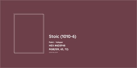 Valspar Stoic (1010-6) Paint color codes, similar paints and colors Valspar Colors, Analogous Color Scheme, Paint Color Codes, Rgb Color Codes, Hexadecimal Color, Valspar Paint, Choosing Paint Colours, Rgb Color Wheel, Monochromatic Color Palette