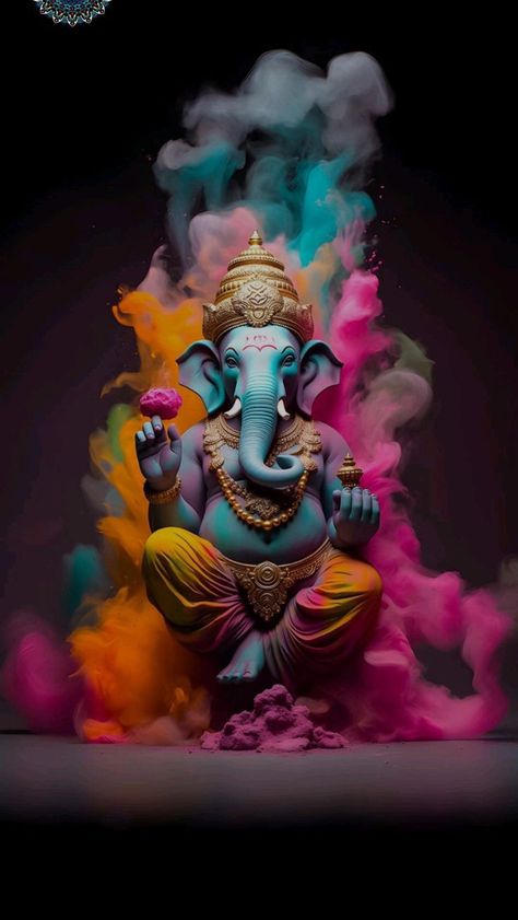 Punch Hole Wallpaper, Hole Wallpaper, Ganesha Art Illustration, Ganpati Photo Hd, Photos Of Ganesha, The Bhagavad Gita, Ganpati Bappa Wallpapers, Ganpati Bappa Photo, Ganesh Art Paintings