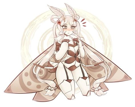 Moth Girl, Cute Moth, Female Monster, Demi Human, Moth Art, Monster Girls, Monster Characters, Mother Of God, Alien Art