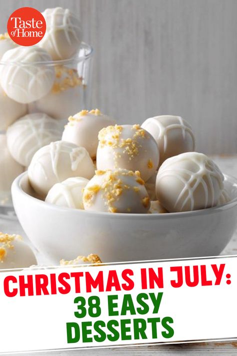 Christmas In July Dessert Ideas, Christmas In July Recipes, Christmas In July Desserts, Summer Christmas Dessert, Christmas In July Food Ideas, Christmas In July Food, Christmas In July Cookies, Christmas Desserts For A Crowd, Easy Christmas Desserts