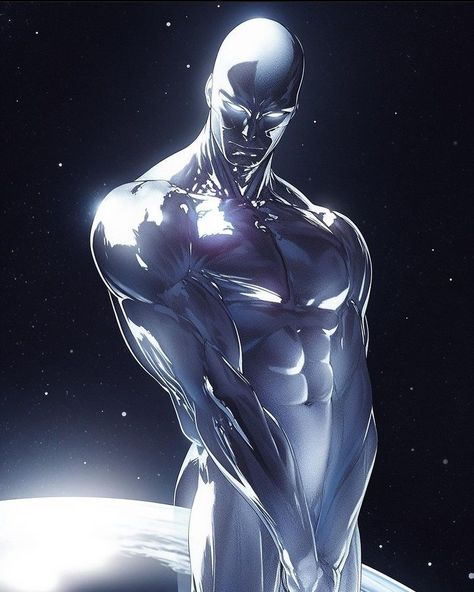 The Silver Surfer • Art by Chuchy_art Silver Surfer Fan Art, Silver Surfer Redesign, Marvel Silver Surfer, Ice Man Art, Silver Surfer Pfp, Silver Surfer Aesthetic, Rds Logo, Silver Surfer Art, Silver Surfer Wallpaper